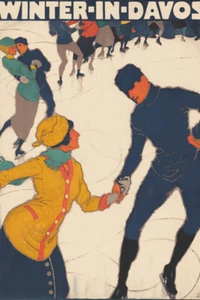 Switzerland Winter in Davos by Vintage Travel Posters Giclee Print Ships Free - Picture 1 of 3