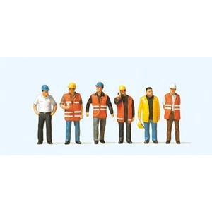 H0 Preiser 10420 Set Figurine "Operaio con Gilet Alta Visibilità" Nuove OVP - Foto 1 di 1