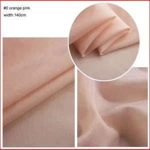 Solid Color Silk / Cotton 55'' By Yards Natural Silk Cotton Fabric Scarf Lining  - Picture 1 of 45