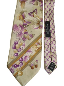 Leonard Paris Silk Necktie Purple Floral 60 " Long - Picture 1 of 3
