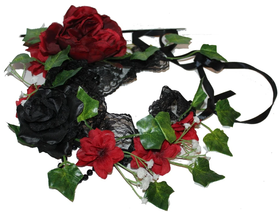 Adivino Gitano Victoriano Flor Corona Día de Muertos DOD Disfraz Accesorio Foto 1 de 4