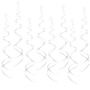 30PC Silver Hanging Swirls Party Streamers for Ceiling Decorations - Picture 1 of 6