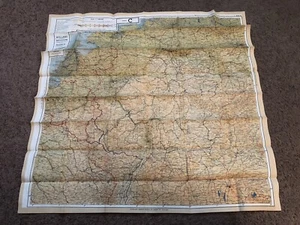 Original WWII WW2 Paratrooper Silk Map Sheet C D Two Sided Holland Belgium D Day - Picture 1 of 7