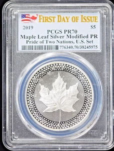 2019 Silver $5 FDI Maple Modified Proof PR70DCAM PCGS # 38245975 + Bonus - Picture 1 of 2