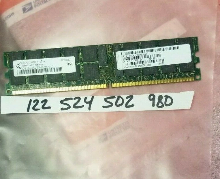  2GB 2RX4  PC2-5300P  DDR2-667 240PIN  371-1900-01  CF00371-1900  ECC REGISTERED - Image 1 of 1