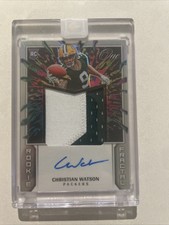 2022 Panini One Christian Watson Fractal Rookie Patch On Card Auto /50 Packers