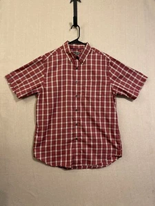 Camisa para hombre David Taylor mediana roja a cuadros manga corta con botones - Imagen 1 de 11
