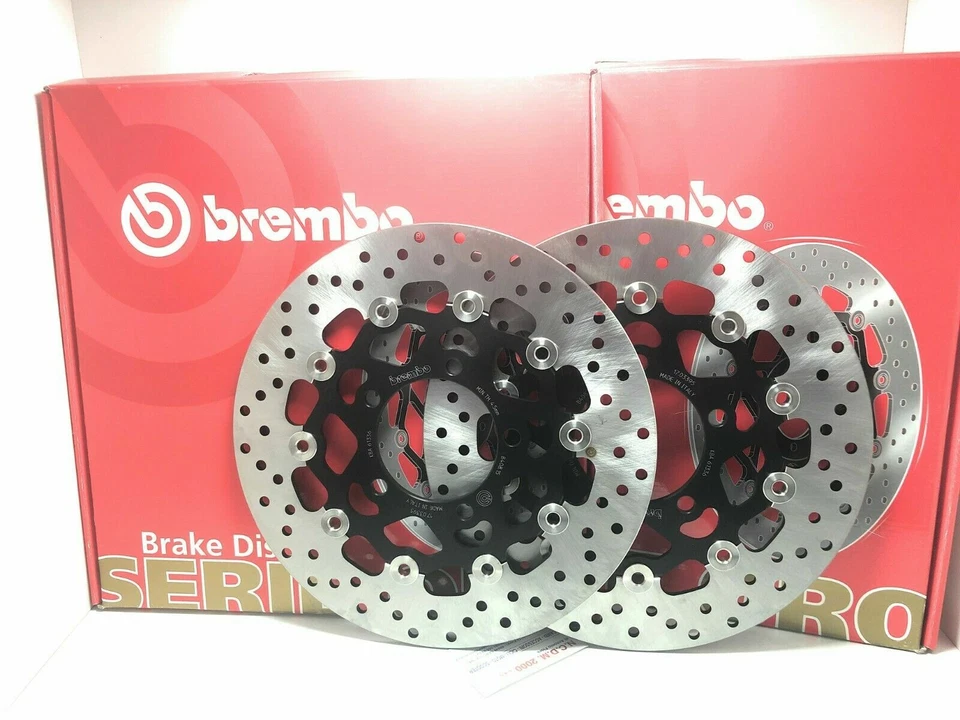 KAWASAKI ZX-6R 636 2003 2004 COPPIA DISCHI FRENO ANTERIORI SERIE ORO BREMBO - Image 1 of 1