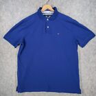 Tommy Hilfiger Polo Shirt Mens XL Blue Logo Preppy Smart Casual USA Nice Top