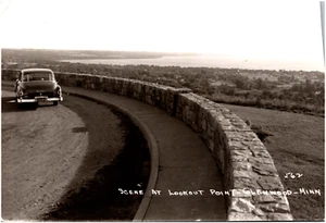 Lookout Point at Glenwood Minnesota Scenic Overlook 1961 RPPC Postcard Photo - Picture 1 of 2