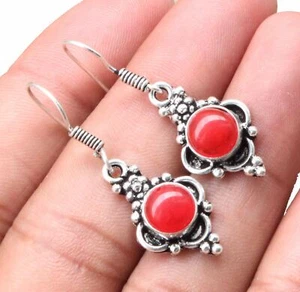 Carnelian Gemstone Handmade Dangle Earring Handmade Jewelry U247-C21 - Picture 1 of 1