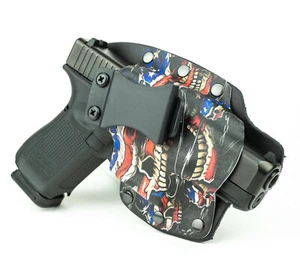 Glock - IWB Hybrid Holster - Optic Ready - Flag Skulls - Picture 1 of 9