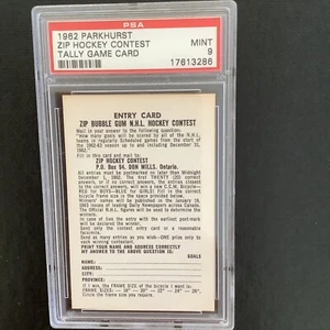 1962 Parkhurst Zip Hockey Contest Tally Game Card Psa 9 - Foto 1 di 1