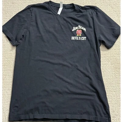 Camiseta gráfica Jim Beam corte diabo álcool bourbon uísque preta - Imagem 1 de 4