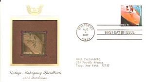 2007 Vintage Mahagony Speedboats 1915 Hutchinson Scott #4160 Golden Cover Stamp - Picture 1 of 5