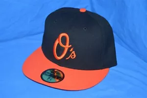 BALTIMORE ORIOLES O'S SCHWARZ ORANGE NEW ERA USA GRAUE KREMPE TAILLIERT MÜTZE KAPPE 7 1/8 - Bild 1 von 4