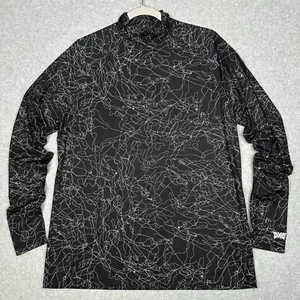 PXG Parsons Extreme Golf Shirt S Black White Mock Neck LS Outline Fairway Skulls - Picture 1 of 10