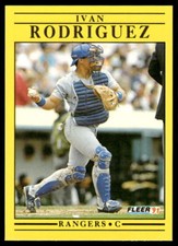 1991 Fleer Update  U-62 Ivan Rodriguez  Rc Texas Rangers