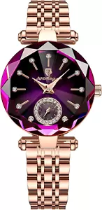 Top Brand Luxury Women'S Watch Diamond Dial Elegant Watch for Women Leather Quar - Picture 1 of 12