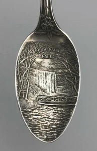 Antique Sterling Silver Souvenir Spoon Watson Floral Minnehaha Falls MN - Picture 1 of 4