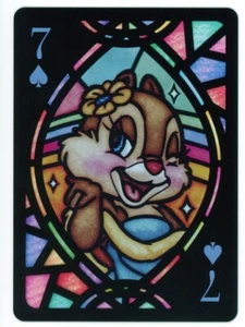 Clarice 2021 Tenyo Disney Stained Glass Playing Card - Chip 'n Dale NM - Picture 1 of 2