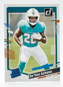 2023 Donruss #365 De'Von Achane RC Miami Dolphins - Picture 1 of 2