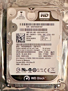 WD 300GB WD3200BEKX 7200RPM SATA 2.5" Laptop HDD Hard Disk Drive Black (6) - Picture 1 of 6