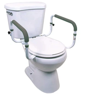 Toilet Safety Frame Rails With Adjustable Width Supports 300lbs - Picture 1 of 16
