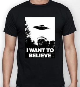 I WANT TO BELIEVE T-Shirt X Files Inspired Sci-Fi Tee - Bild 1 von 2