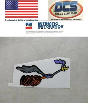 1969 70 Plymouth Road Runner Passenger Side Running Bird Decal 2964112 New MoPar - Image 1 of 3