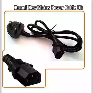 NEW MAINS POWER CABLE FOR COMPUTER MONITOR KETTLE LCD TV LEAD 3PIN 100cm LONG UK - Picture 1 of 1