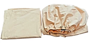 RALPH LAUREN AVERY PEACH 100% Cotton Damask print fitted & Flat sheet TWIN Coral - Picture 1 of 11