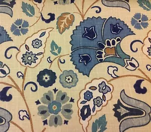 Fabricut Ethnic Floral Flax Upholstery Fabric- Frasier/Horizon 10 yds (3839001) - Picture 1 of 3