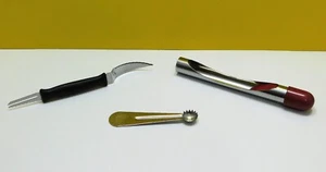 Pampered Chef - Lot of 3 Utensils - Apple Corer, Grapefruit Knife, Tomato Corer - Picture 1 of 20