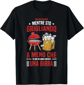 Divertente Barbecue & Birra Griglia Regali BBQ Papà Maglietta - Foto 1 di 12