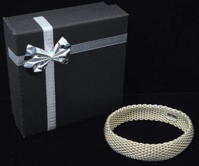 Brazalete Tiffany & Co Somerset tejido de malla flexible - 7" - plata de ley Foto 1 de 4