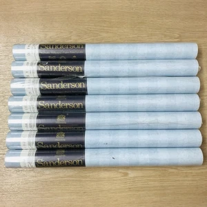 Original Sanderson Blue Striped Design Wallpaper Rolls x 7 Bundle WR7718/8 - Picture 1 of 9