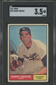 1961 Topps Sandy Koufax #344 SGC 3,5 Los Angeles Dodgers - Foto 1 di 2