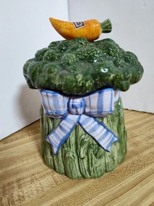 Fitz & Floyd "Broccoli Bunch" "Gardening Bouquet" Keramik Kanister handbemalt  - Bild 1 von 9