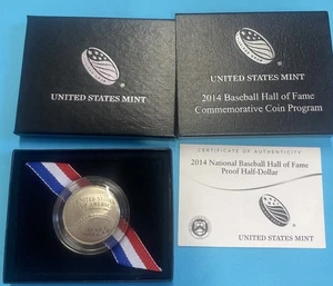 U.S. Mint 2014-D National Baseball Hall of Fame Commemorative Proof Half Dollar - Picture 1 of 1