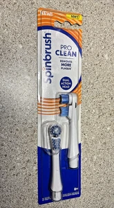 Spinbrush Pro Clean "Soft" Brush 2 Replacement Heads Dual Action - Picture 1 of 3