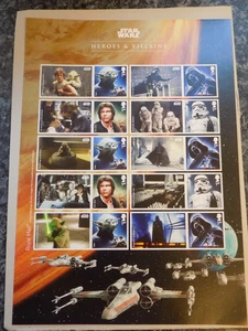 ONE GB ~ 2015 ~ STAR WARS HEROES & VILLAINS SMILERS SHEET ~ MNH - Picture 1 of 2