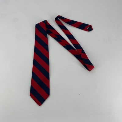 Abercrombie Fitch красный темно-синий в полоску шелк шеи галстук мужской классический опрятный - Изображение 1 из 2