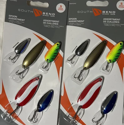 Surtido de cucharas de pesca kit de señuelos 5 piezas cuchara agua dulce sal lote de 2 Foto 1 de 4