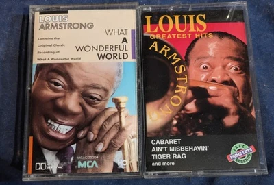 Lot Of 2 LOUIS ARMSTRONG CASSETTE TAPES Greatest Hits & What A Wonderful World  Foto 1 de 3