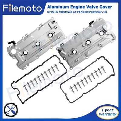 Cubierta de válvula de motor de aluminio para 02-03 Infiniti QX4 02-04 Nissan Pathfinder 3,5 L Foto 1 de 4