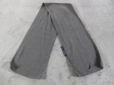 Bufanda polar Nautica gris informal preppy bordada 54x9 usada en excelente estado Foto 1 de 4