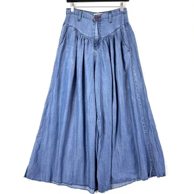 VIBRANT MIU Tencel Wide Leg Boho Hippie Relaxed High Rise Palazzo Pants Womens S - Image 1 of 4