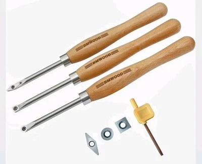 BMWOOD 3 Pcs Carbide  Lathe Tools For Woodturning with Flat Edge Sq... - Image 1 of 4