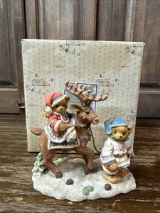 Cherished Teddies Christmas With Reindeer Sven and Liv Vintage #272159 - Picture 1 of 8